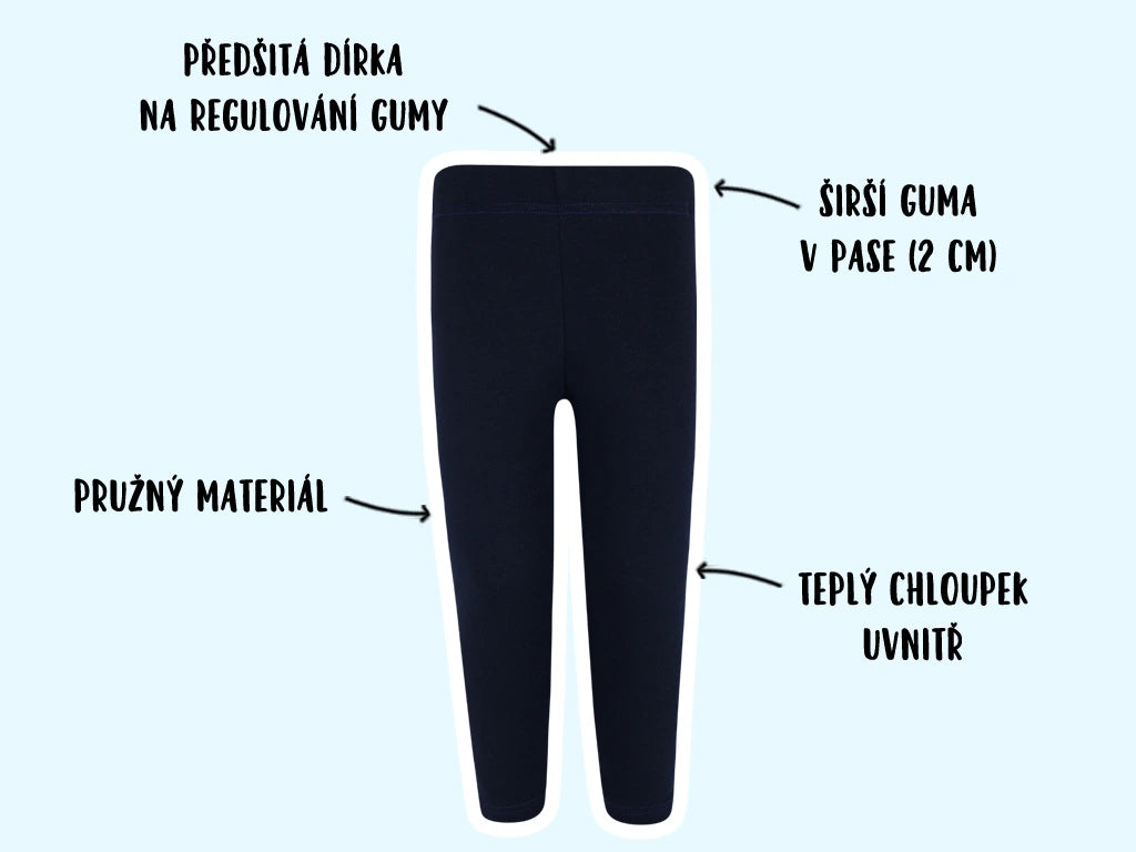 Tmavě modré zateplené legíny