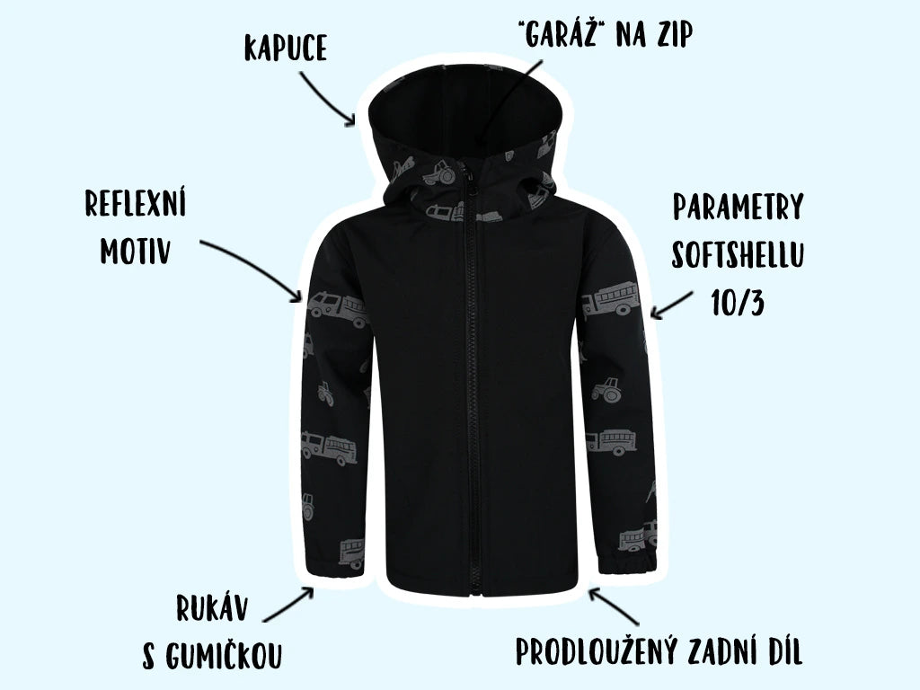 Softshellová reflexní bunda Dopravní prostředky (s fleecem)