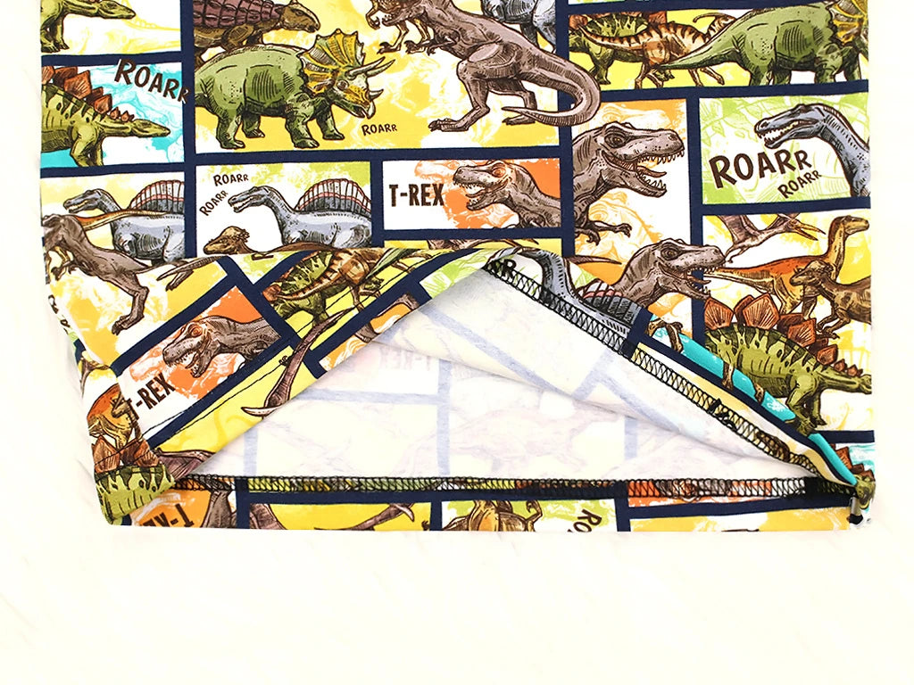 Chlapecké tričko s dlouhým rukávem Dinosauří komiks (žlutý)