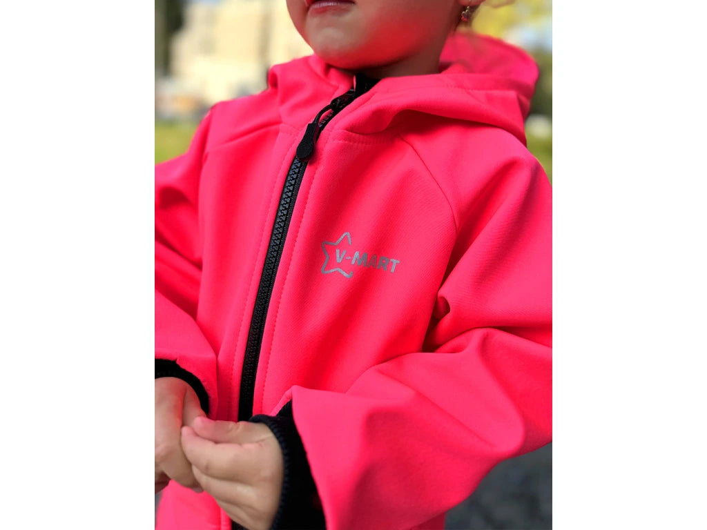 PREMIUM Softshellová bunda - neon růžová (s fleecem)