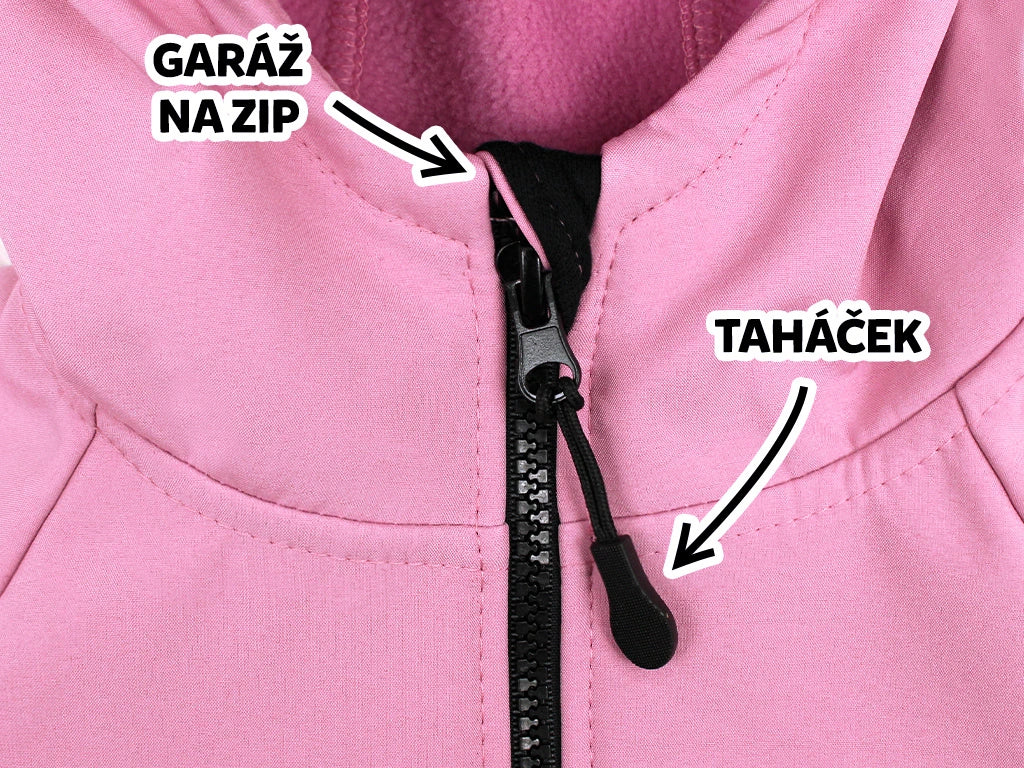 PREMIUM Softshellová bunda - starorůžová (s fleecem)