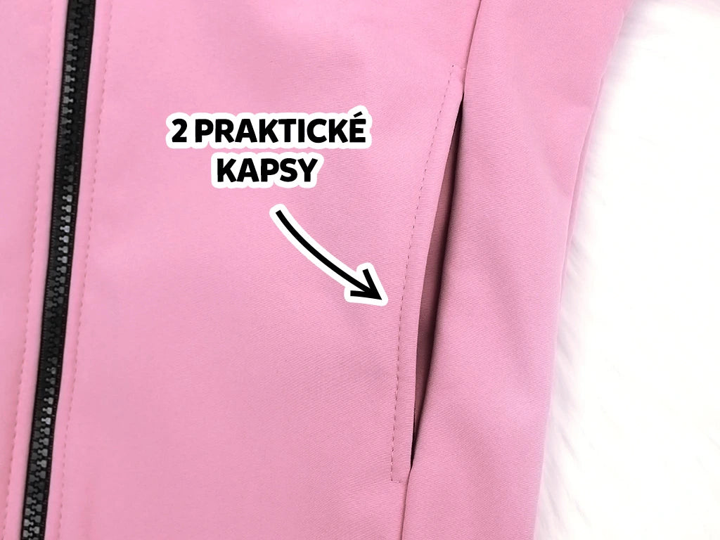 PREMIUM Softshellová bunda - starorůžová (s fleecem)
