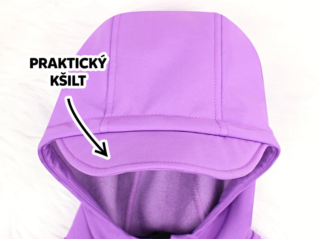 PREMIUM Softshellová bunda - fialová (s fleecem)