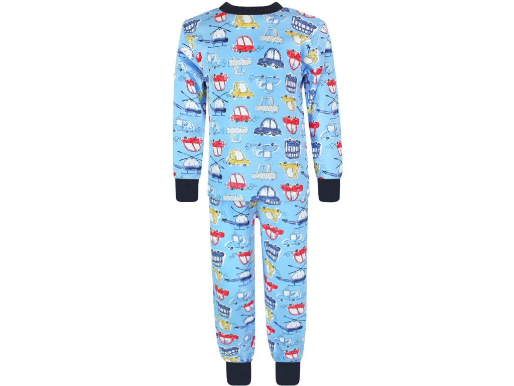 Rostoucí pyžamo s dlouhým rukávem Auta a vrtulníky