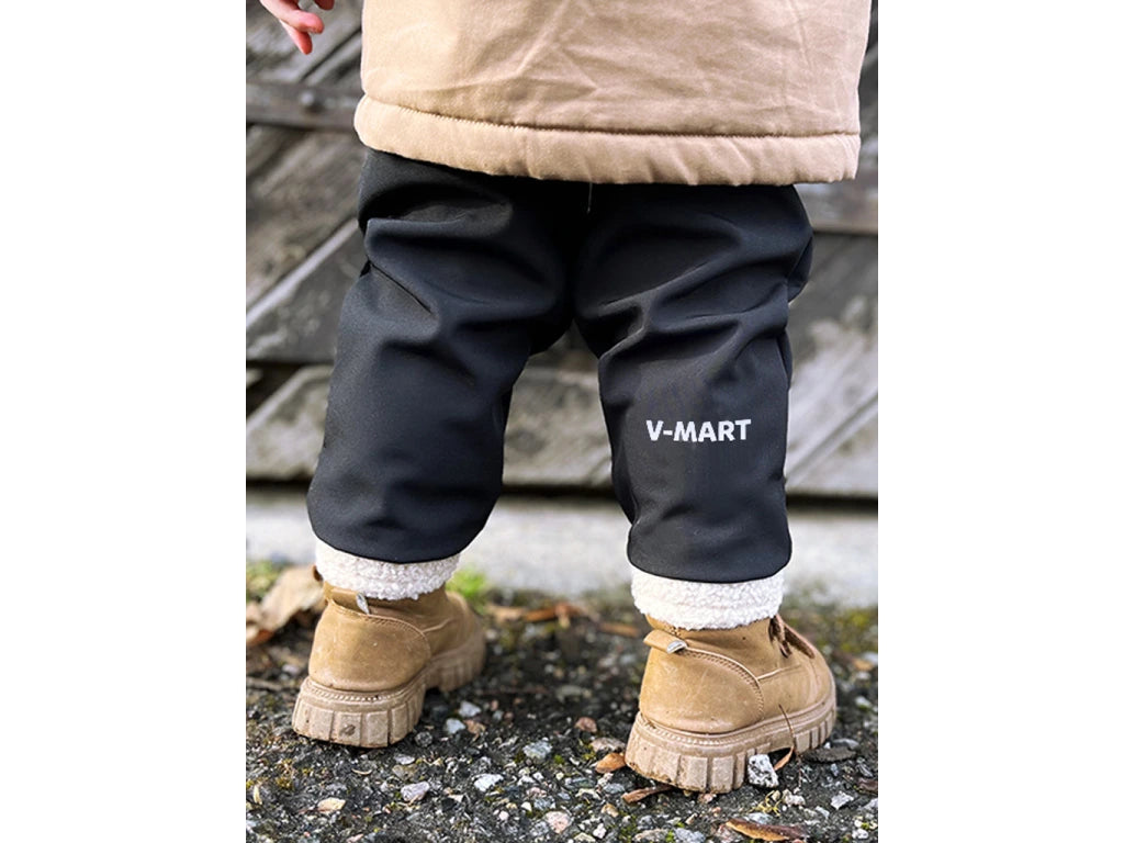 Černé softshellové kalhoty (s fleecem)