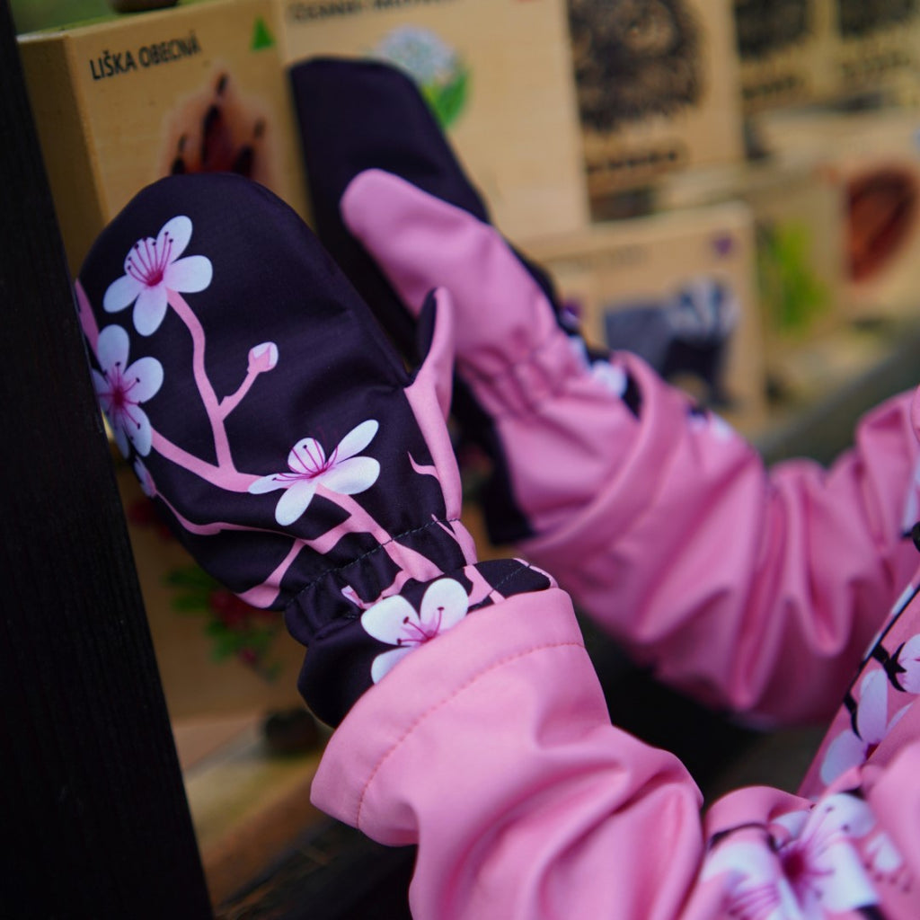 Dětské softshellové rukavice, SAKURY, fialová