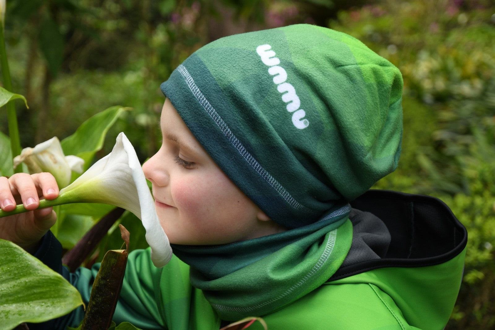 Dětský fleecový nákrčník, MOZAIKA, zelená