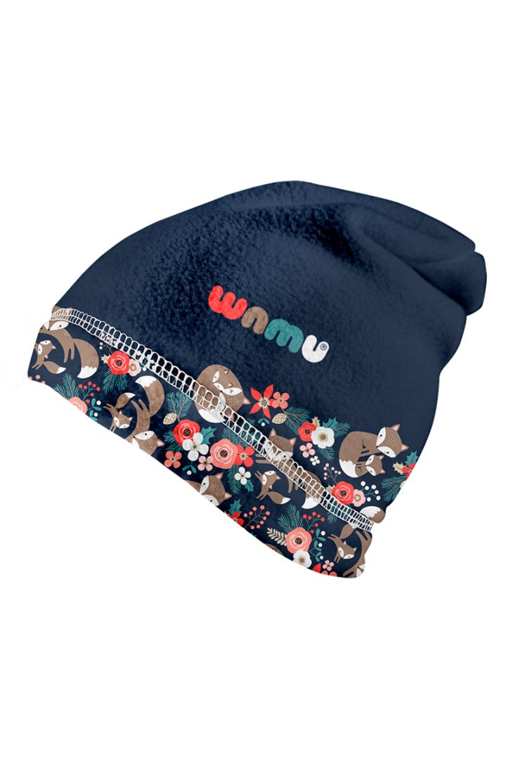 Fleecová čepice dětská, LIŠKY, tmavě modrá
