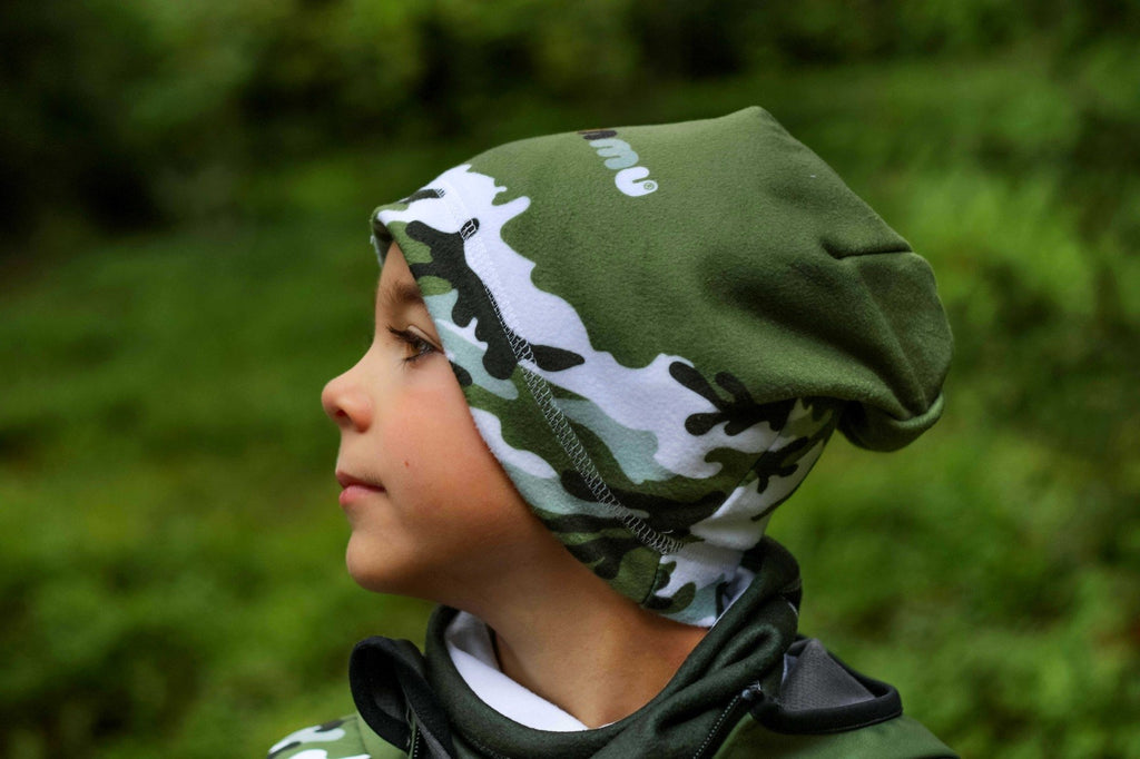 Fleecová čepice dětská, MASKÁČ, khaki