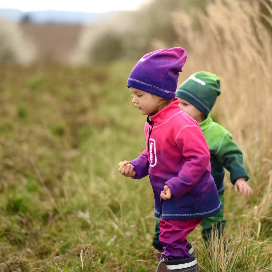 Fleecová čepice dětská, MOZAIKA, fialová