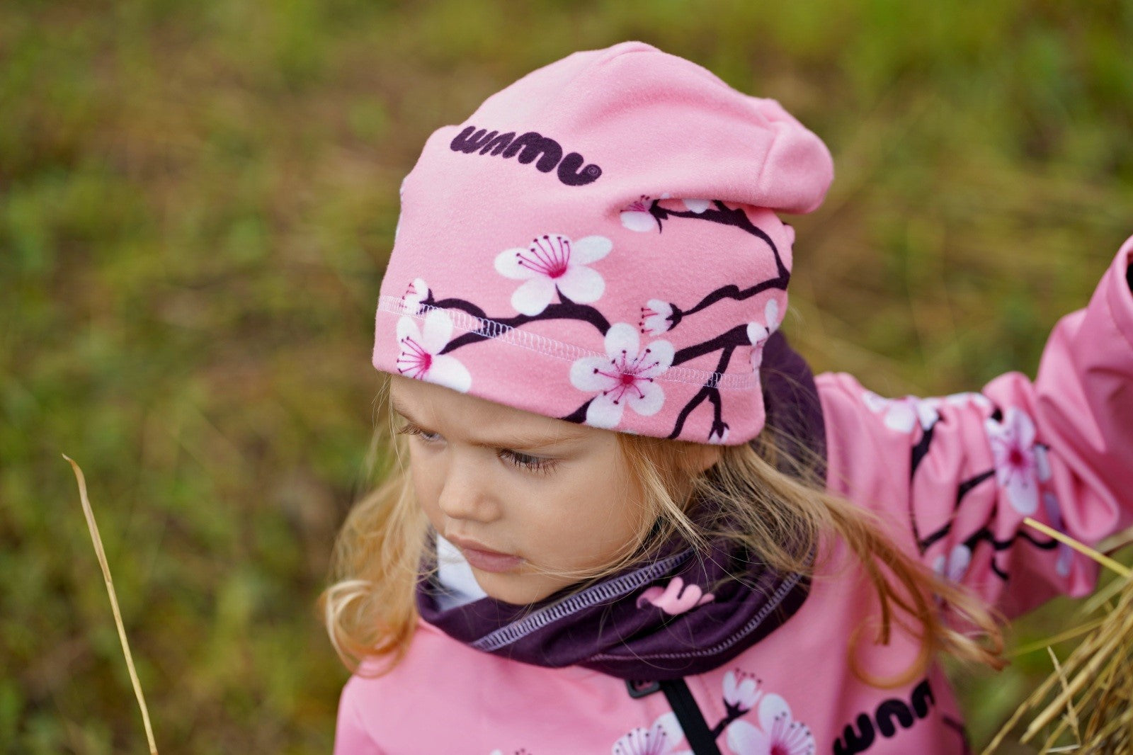 Fleecová čepice dětská, SAKURY, růžová