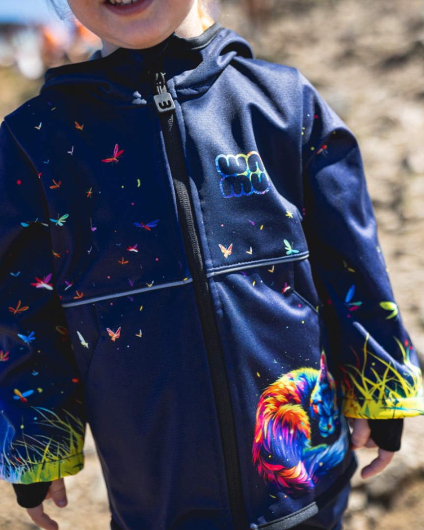 Softshellová bunda dětská, DUHOVÁ KOČKA