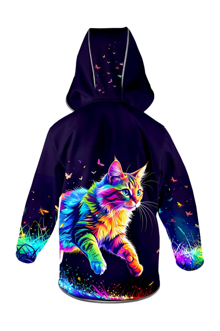 Softshellová bunda dětská, DUHOVÁ KOČKA