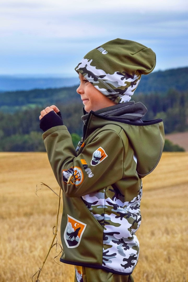 Softshellová bunda dětská, MASKÁČ, khaki