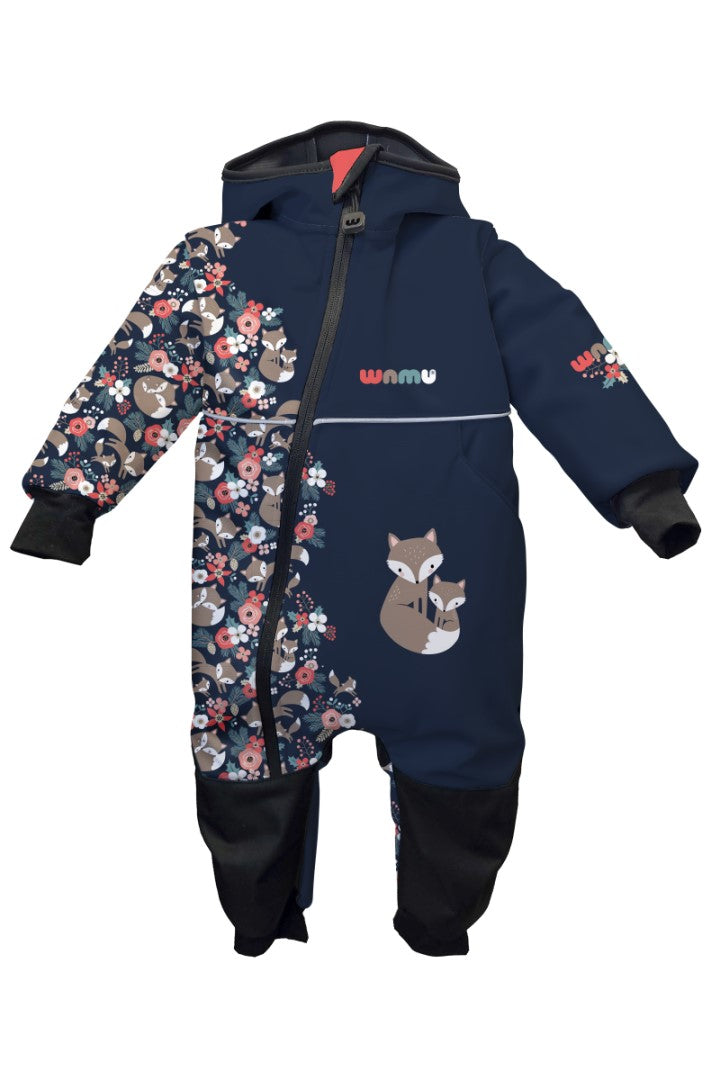 Softshellová kombinéza dětská, LIŠKY, tmavě modrá
