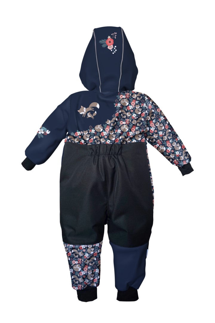 Softshellová kombinéza dětská, LIŠKY, tmavě modrá