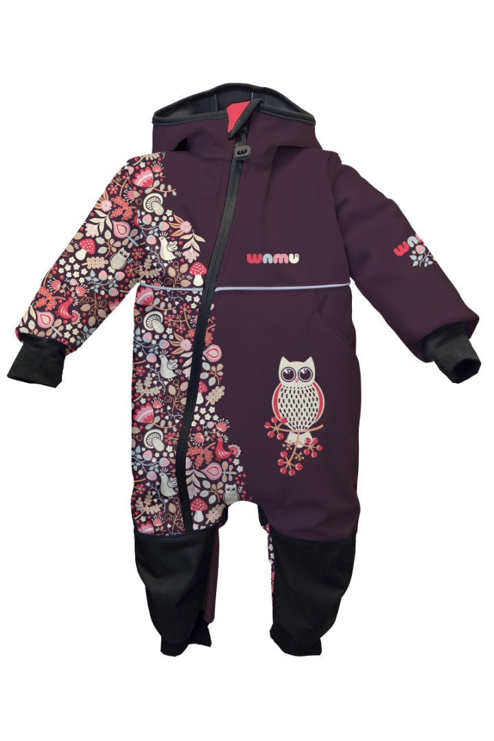 Softshellová kombinéza dětská, SOVA, fialová