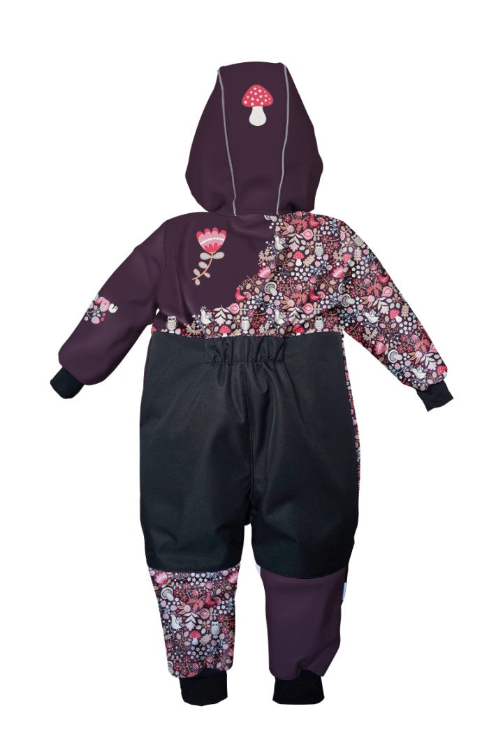 Softshellová kombinéza dětská, SOVA, fialová