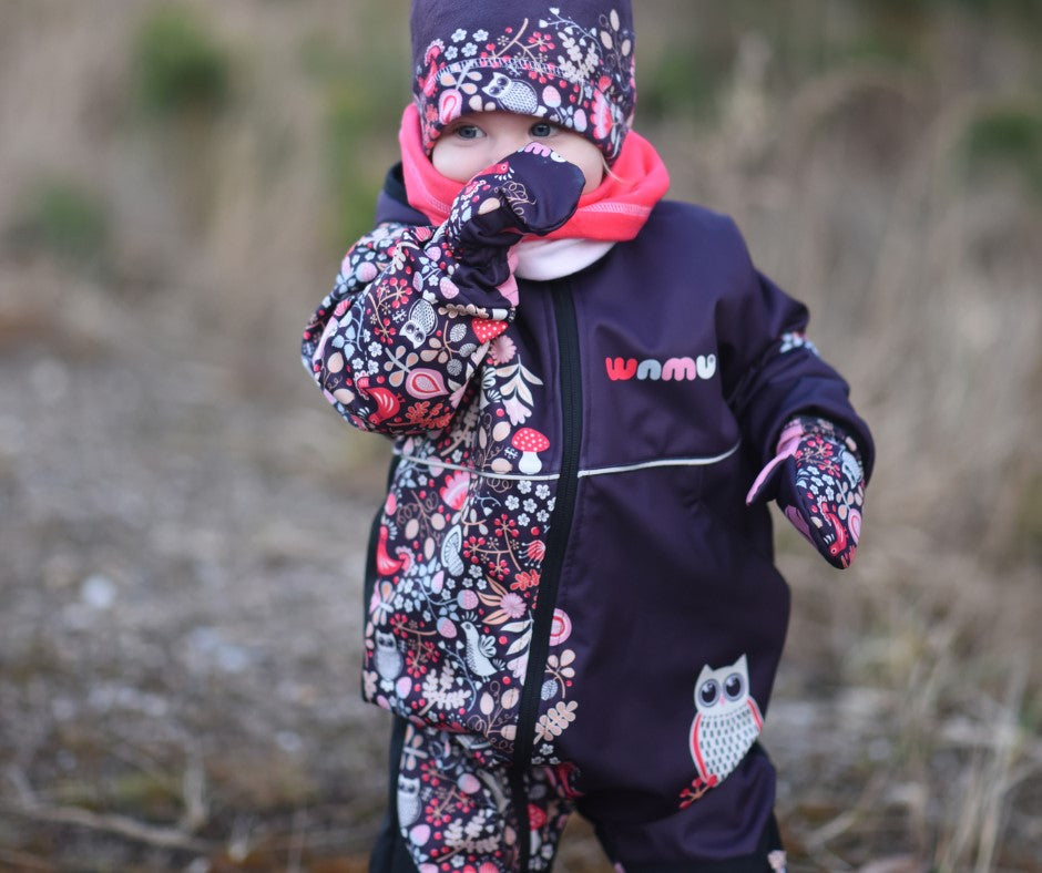 Softshellová kombinéza dětská, SOVA, fialová