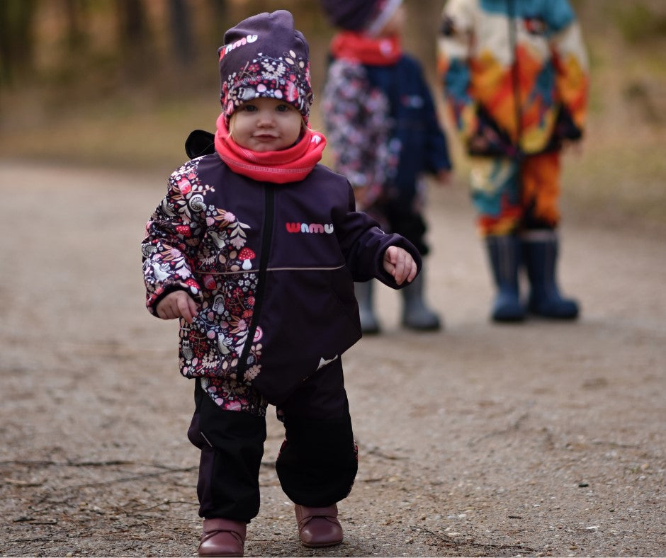 Softshellová kombinéza dětská, SOVA, fialová