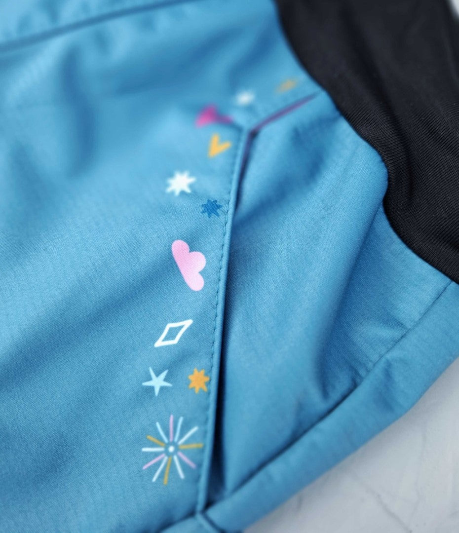 Softshellové kalhoty dětské, JEDNOROŽCI, petrolejová