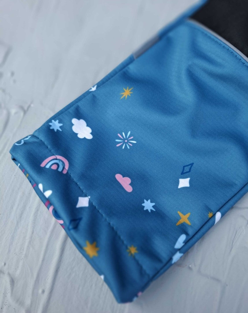 Softshellové kalhoty dětské, JEDNOROŽCI, petrolejová