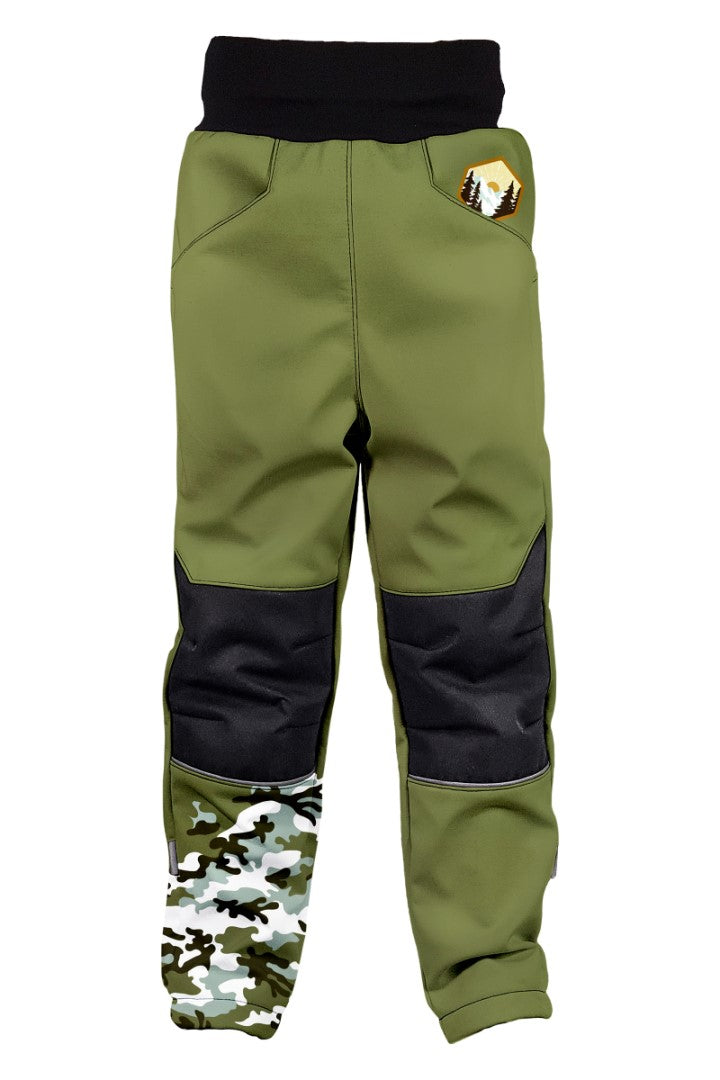 Softshellové kalhoty dětské, MASKÁČ, khaki