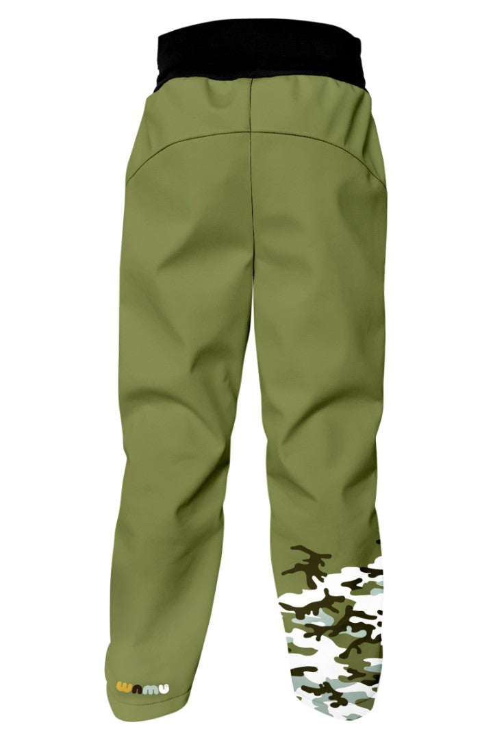 Softshellové kalhoty dětské, MASKÁČ, khaki
