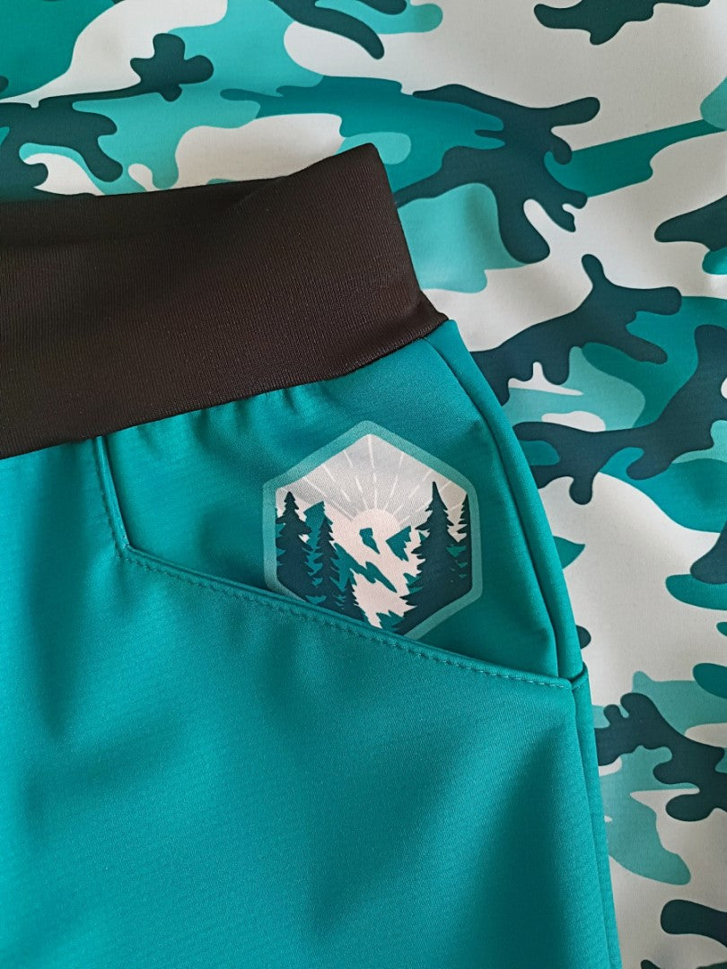 Softshellové kalhoty dětské, MASKÁČ, petrolejová