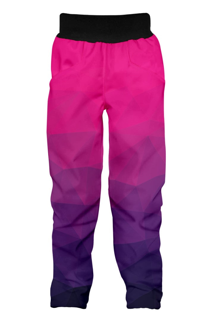Softshellové kalhoty dětské, MOZAIKA, fialová