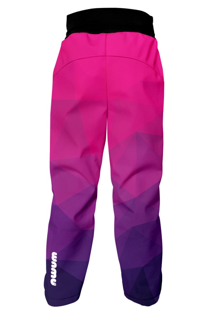 Softshellové kalhoty dětské, MOZAIKA, fialová