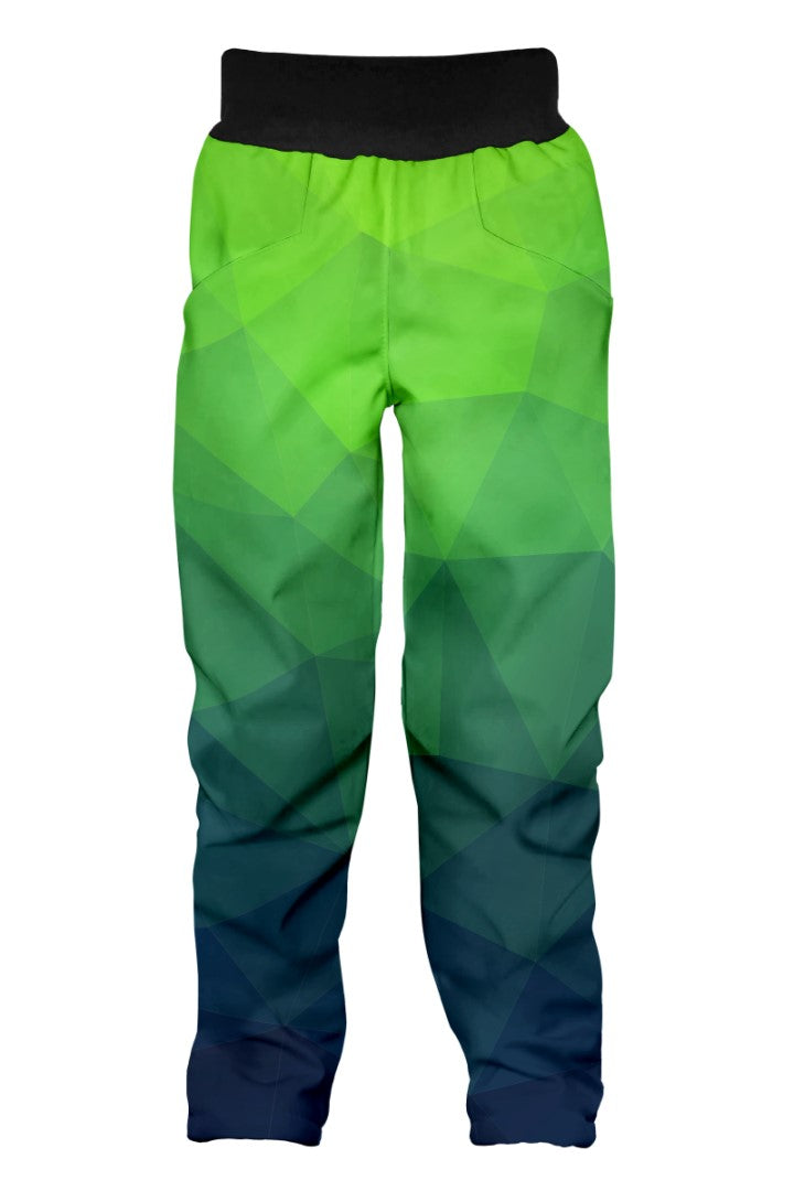 Softshellové kalhoty dětské, MOZAIKA, zelená